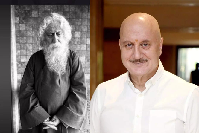 Anupam Kher: रवींद्रनाथ टैगोर बने नजर आए अनुपम खेर, अगली फिल्म से किया लुक शेयर